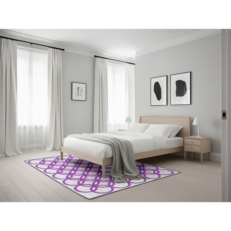 Tapis mauve à motif géométrique Knupp, Rectangle 5 pi x 7 pi