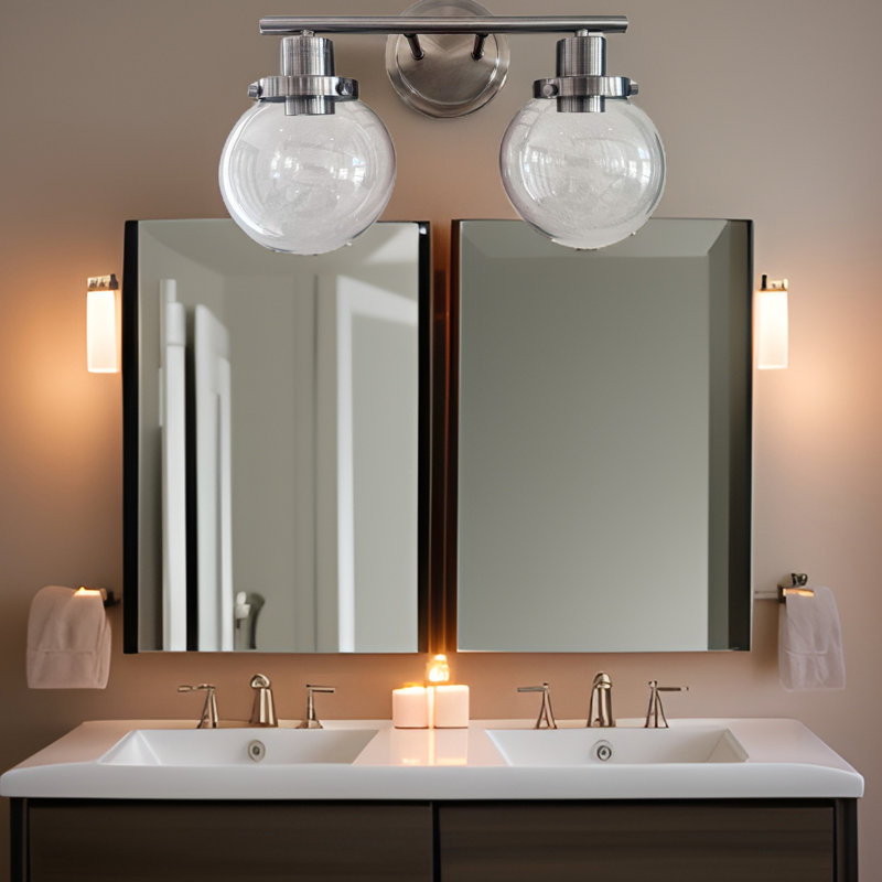Applique murale noire et argentée, 2 avec abat-jour en verre transparent, pour salle de bain, salon, chambre à coucher, applique de couloir, couloir de qualité, porche
