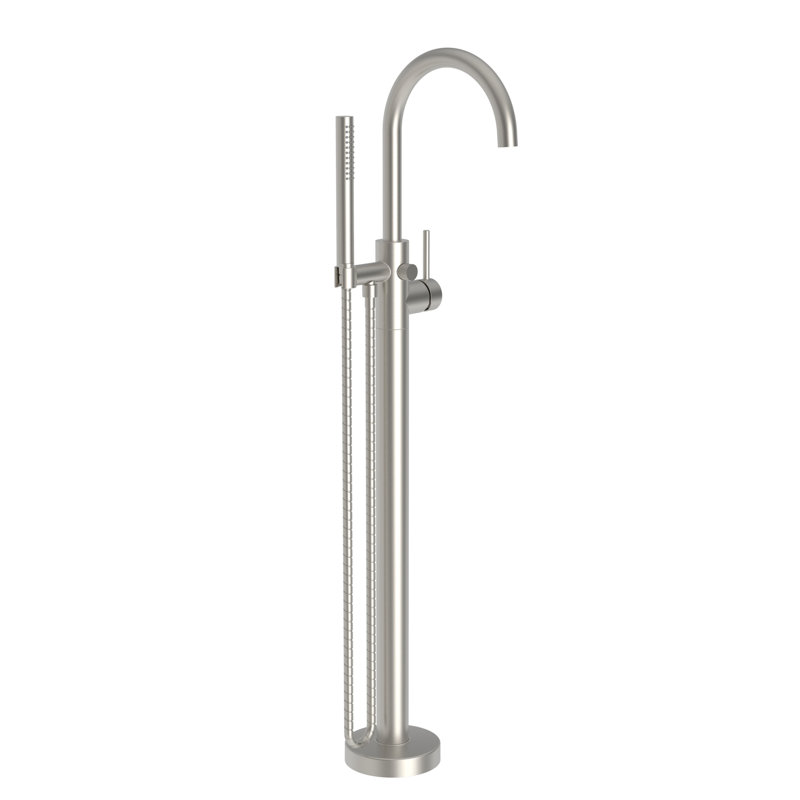 Priya Free Standing Exposed Tub and Hand Shower Set, Satin Nickel (PVD)
