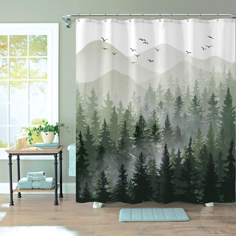 Rideau de douche Raycliff, Vert, 72"H x 72"W