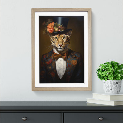 Leopard Victorian - Single Picture Frame Print on Wood