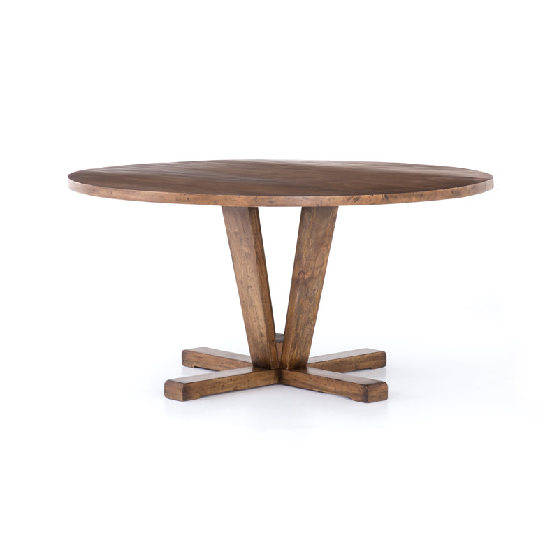 Cobain Round Solid Wood Dining Table, Reclaimed Fruitwood, 30" H x 60" W x 60" L