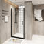 Porte de douche pivotante en verre trempé 28 po x 72 po dans un cadre en aluminium noir mat, poignée en acier inoxydable, conception de balançoire à fonctionnement doux, séparation de l'eau pour l'entretien de la salle de bain 28 po x 72 po avec fonction