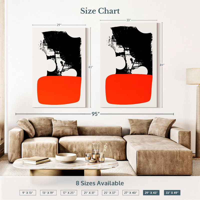 Avery Abstracta Orange, 48" H x 32" W