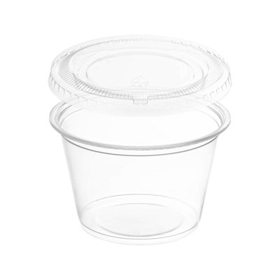 2.5 oz Clear Plastic Disposable Souffle Cups with Lids - 2500 Sets