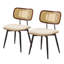 Modern Swivel Faux Leather Dining Chairs With Rattan Back-117542736-118783026