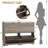 33-inch Wavy-Patterned Four-Door Shoe Cabinet with Grooved Flip-Top Drawers and Moisture-Resistant Countertop-303315087