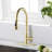 Stainless Steel Pull Down Kitchen Faucet In Brushed Gold With Soap Dispenser - To Scratches, Rust, And Spots 360-Degree Swivel Spout Robust Spray Function 1.8Gpm Flow Rate 360 Swiveling Potent-1485681877