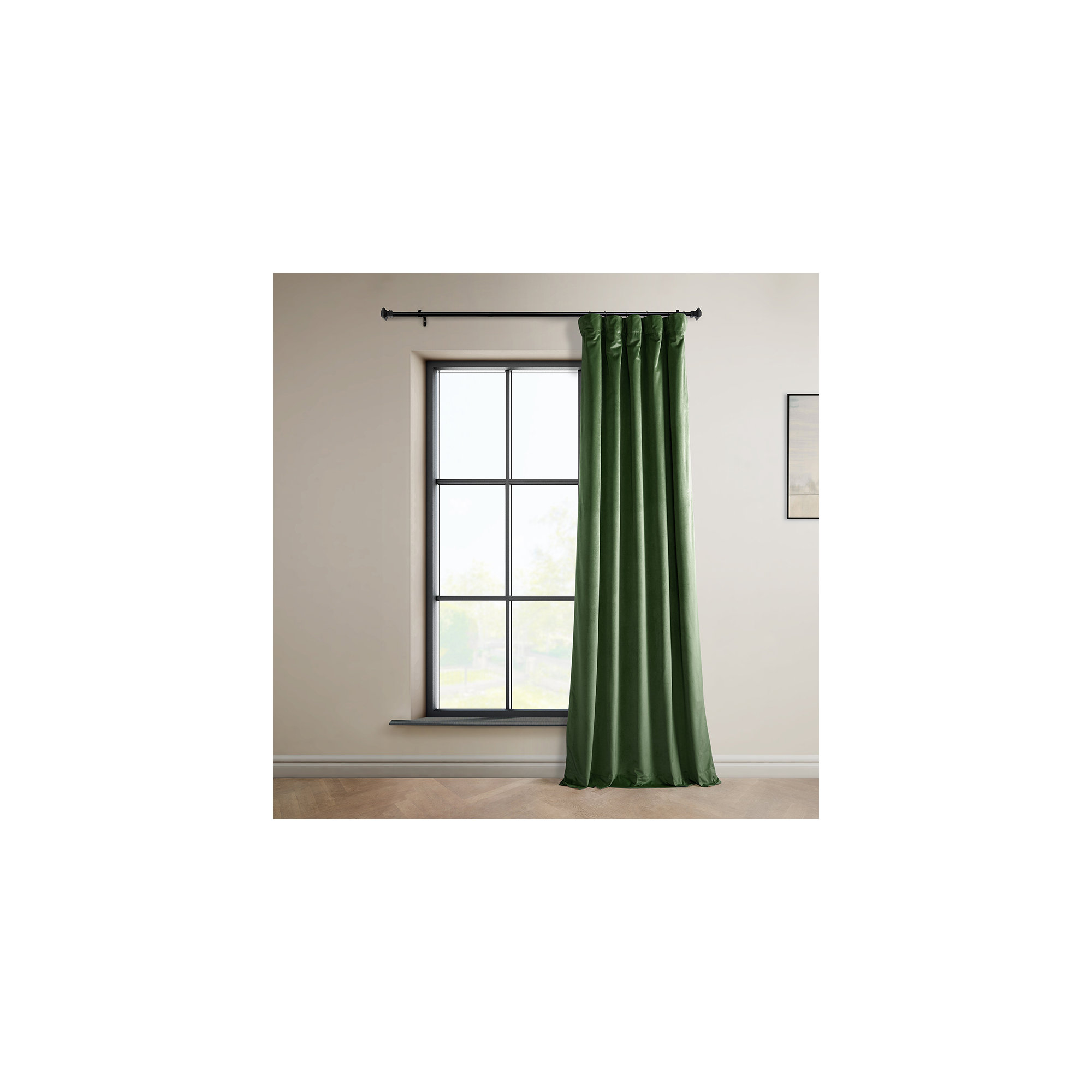 Matra Plush Velvet Curtains for Bedroom - Room Darkening Curtains for Living Room Window Single Panel, 100" W x 96" L