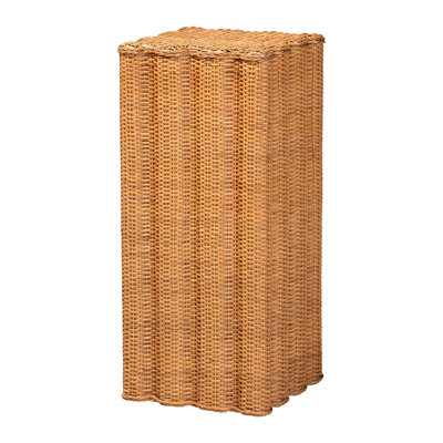 Piédestal Chie en rotin naturel avec bordure festonnée