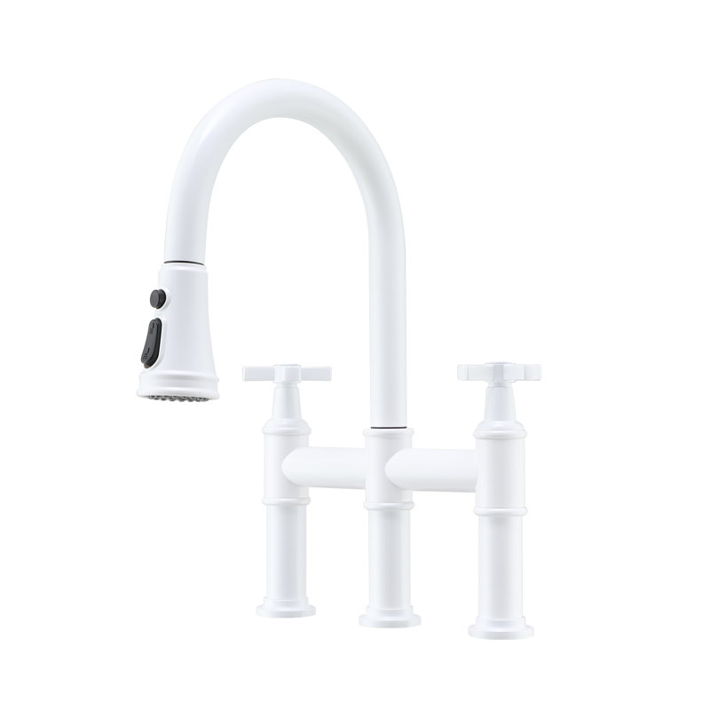 Mondawe Pull Down Kitchen Faucet, White