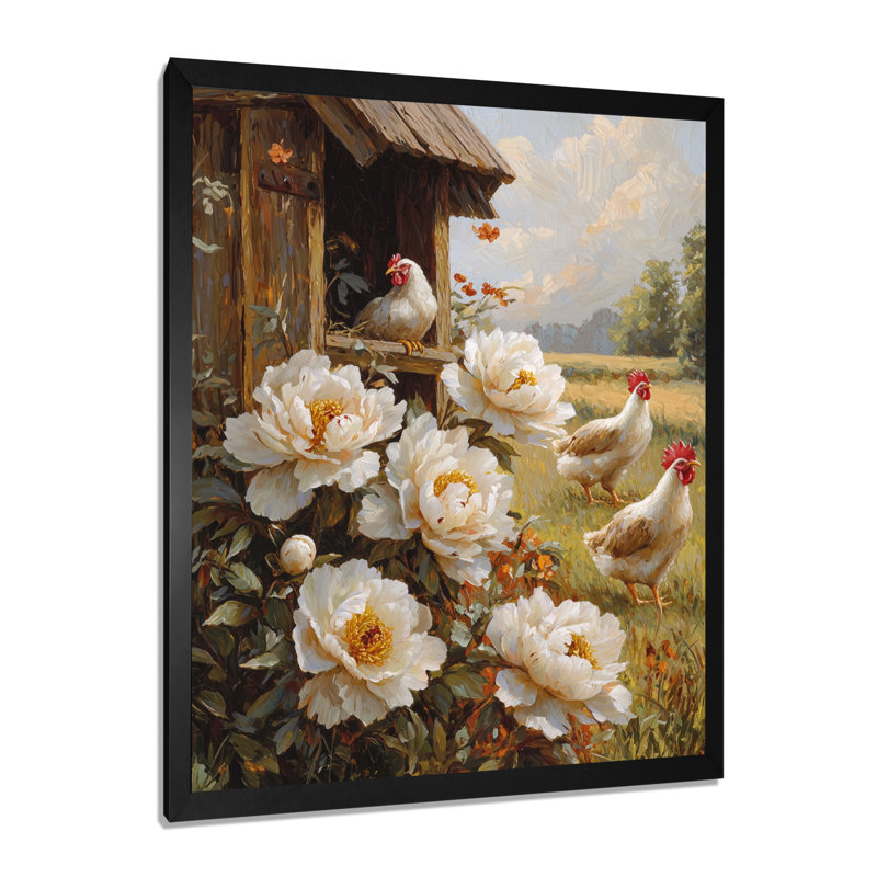 Edgin - Floral Wall Art Prints, Noir, noir, noir, noir, H 20 po x l 12 po, Reproduction encadrée sans passe-partout