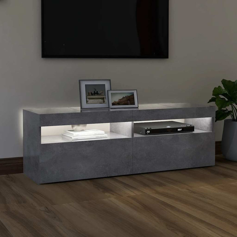 Stankiewicz TV Cabinet with LED Lights 120x35x40 cm, Concrete Grey
