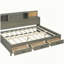 Canapé-lit en bois pleine grandeur avec 3 tiroirs de rangement, rembourrage doux supérieur, tablettes et ensemble de prises et de ports USB - Gris-121070151