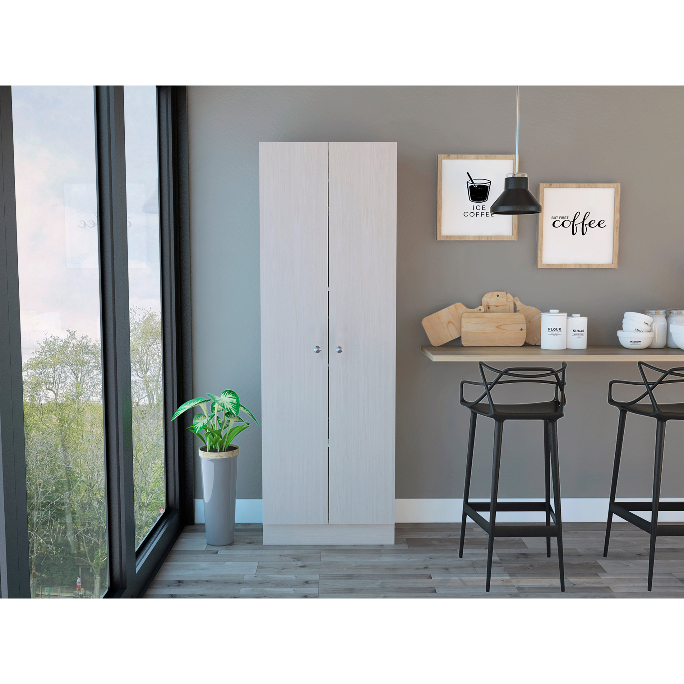 Latitude Run® Virginia Double Door Storage Cabinet, Five Shelves | Wayfair
