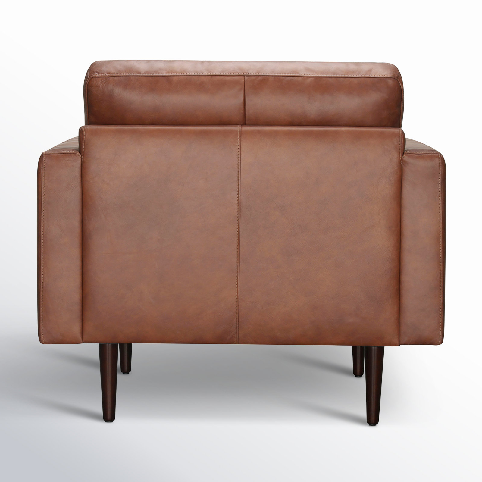 Arlo Genuine Leather Armchair, Vintage Brown Top Grain Genuine Leather