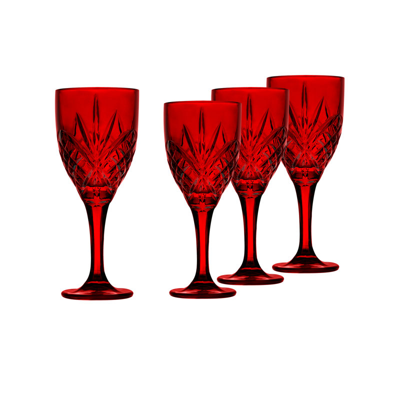 Dublin Crystal Red Goblet Glass 10oz