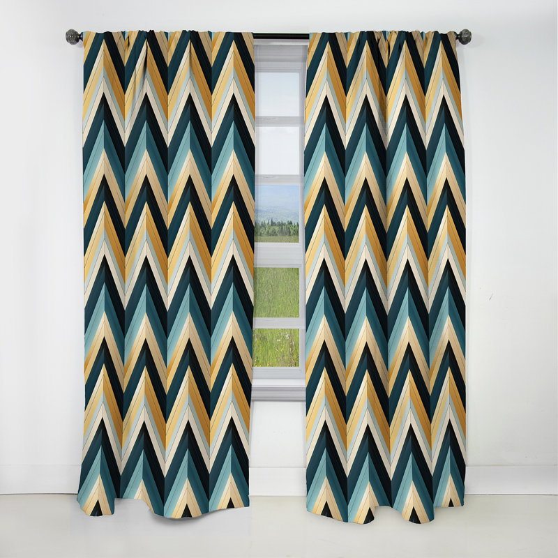 Urban Elegance Chevron Pattern - Chevron Curtain - Blackout Chevron Curtain - 1 Panels, 52" W x 108" L