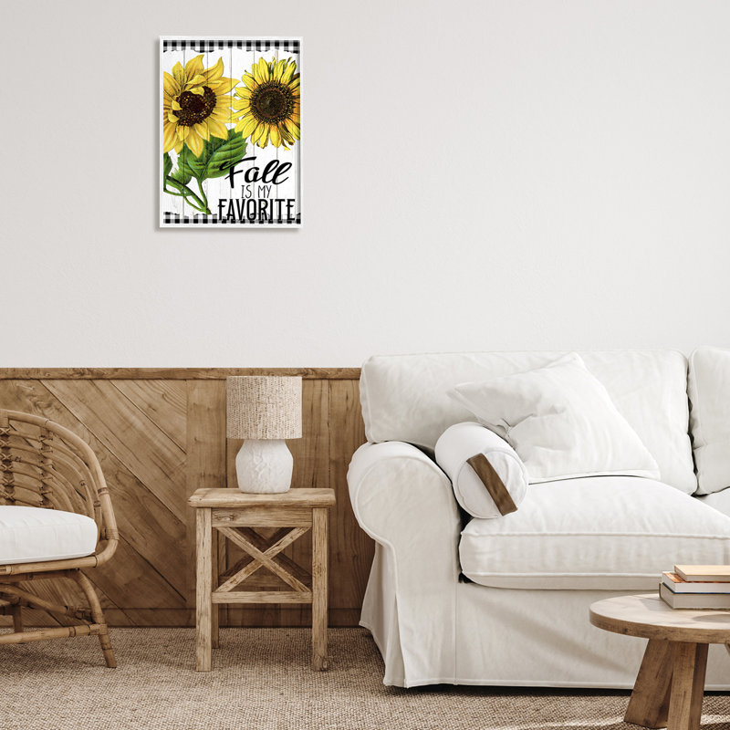 «Fall Autumn», citation de tournesol, motif rustique par Ann Bailey - impression, H 20 po x l 16 po x P 1,5 po