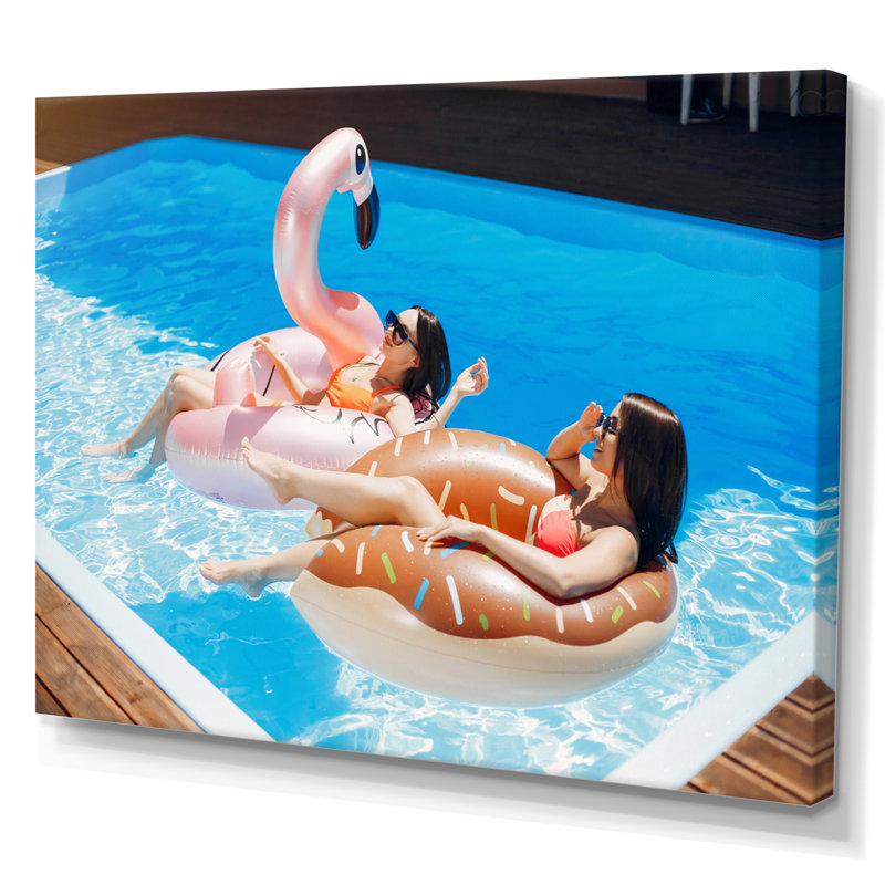 Natation harmonieuse - reproduction sur toile, H 24 po x l 32 po x P 1 po, Toile tendue
