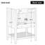 Meuble-lavabo moderne noir avec tablette ouverte et lavabo en céramique