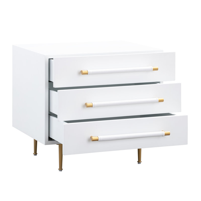 Table de chevet en bois, Blanc
