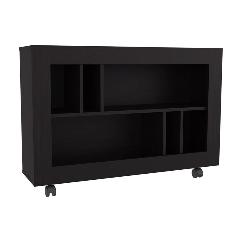 Console console, 5 tablettes, 4 roulettes