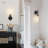 Hardwired Gold Wall Sconces Set Of 2, Modern Bathroom Vanity Light Fixtures With Clear Glass Shade, Brushed Brass Wall Lights For Mirror Living Room Bedroom Hallway Stairwell