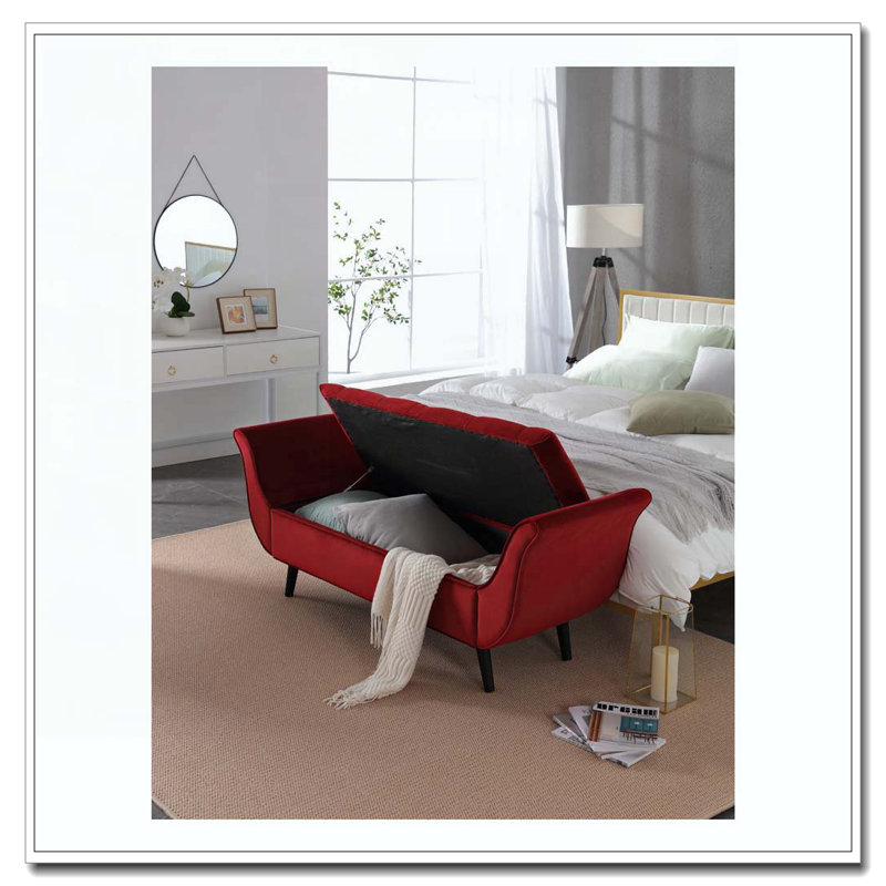 Banc de 65 pouces de long, Rouge