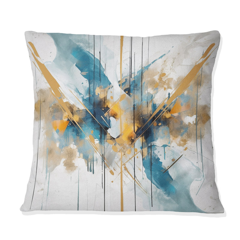 Coussin décoratif bleu sarcelle et doré Elegant