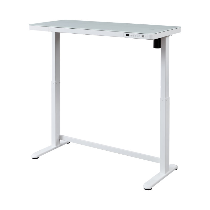 Tabukiniberu Adjustable Metal Base Standing Desk, White