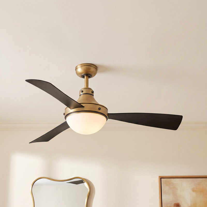Burghard 50 " Ceiling Fan with LED Lights with Light Kit, Matte Black/Gold