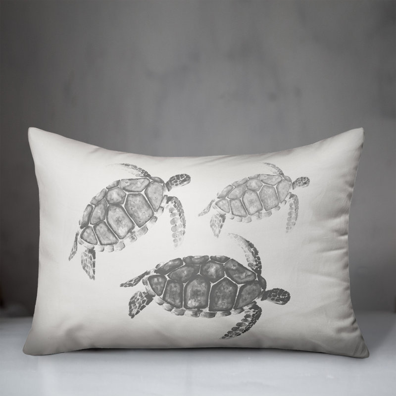 Coussin Watercolor Sea Turtles, Gris
