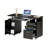 47.25" Ergonomic Computer Drawers & File Cabinet For Home Office Storage, Writing Desk
