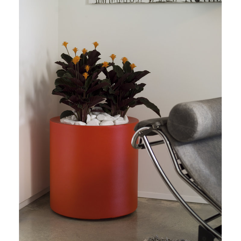 Pot à fleurs en résine Cilindro, H 24 po x l 23,5 po x P 23,5 po, Bleu