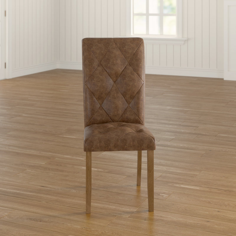 Lipan Tufted Upholstered Faux Leather Parsons Chair
