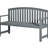 56" Outdoor Wood Bench With And Armrest, 2 For Patio, Porch, Poolside, Balcony Grey Armrest Gray