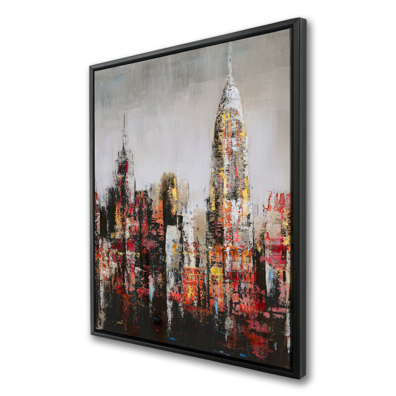 Paint Splash City - Toile encadrée pour le décor du salon