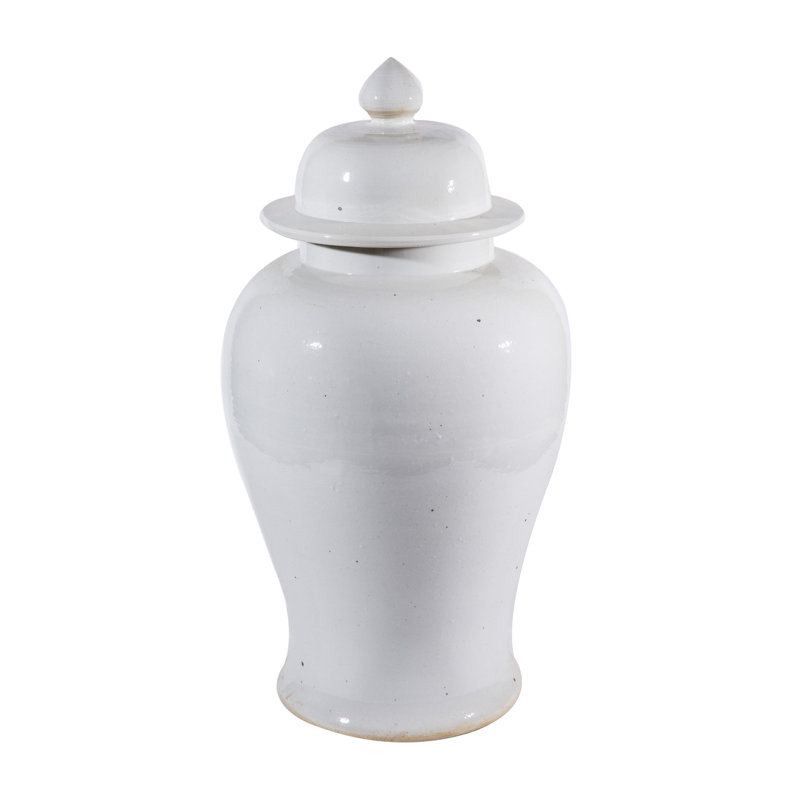 Handmade Jar, 26" H x 12" W x 12" D, Busan White
