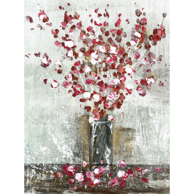 " Autumn Florals In Vase Red "