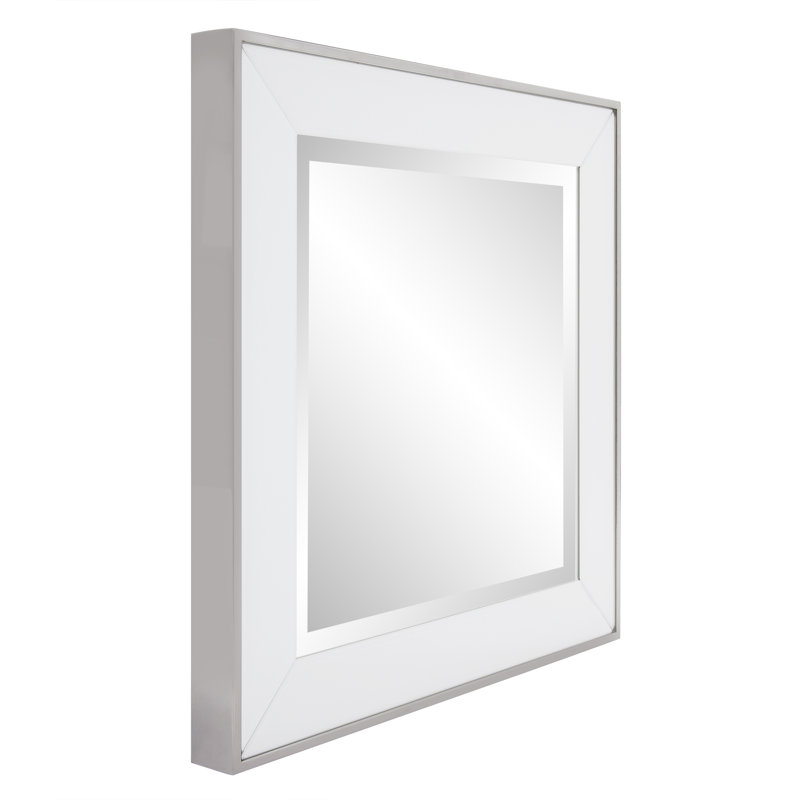 Beveled Accent Mirror, White