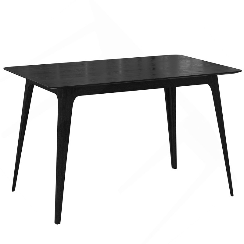 Dining Table Solid Wood Legs, Black, Black