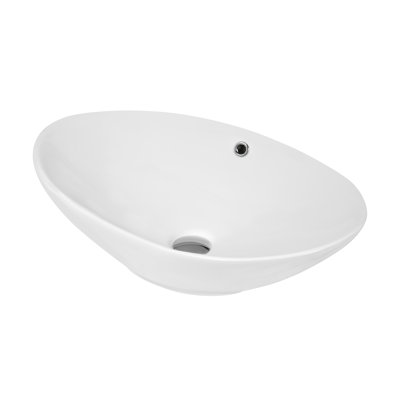 Nuie Vessels 588mm L x 390mm W White Vitreous China Oval Sink with Overflow