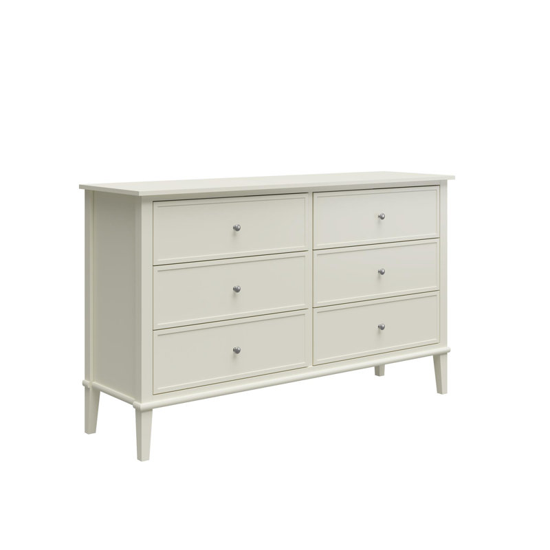 Coiscou 140 cm W Chest of 6 Drawers, White