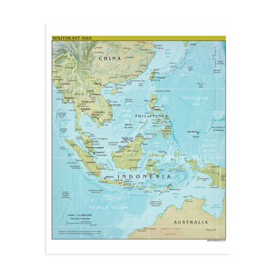 «2021 Southeast Asia Map - South East Asia Wall Map - SE Asia Map Print - Map of Southeast Asia, affiche d'art mural