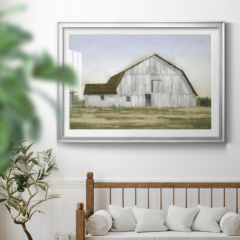 " BARN II ", 30.5" H x 42.5" W x 1.5" D, Silver Framed, Yes