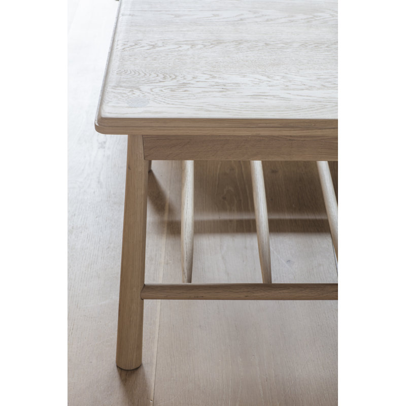 Emrich Solid Wood Four Leg Coffee Table with Storage