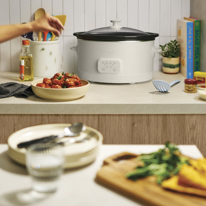 Oatmilk 6-Quart Programmable Ceramic Slow Cooker with Timer