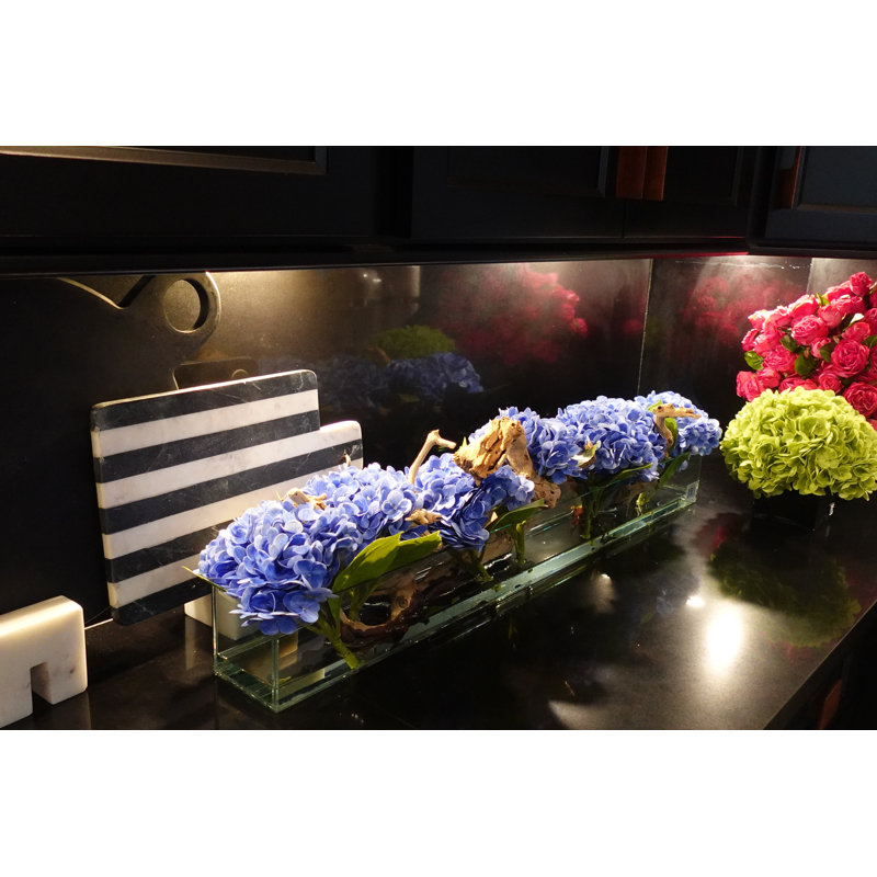 Hydrangeas and Driftwood in Vase