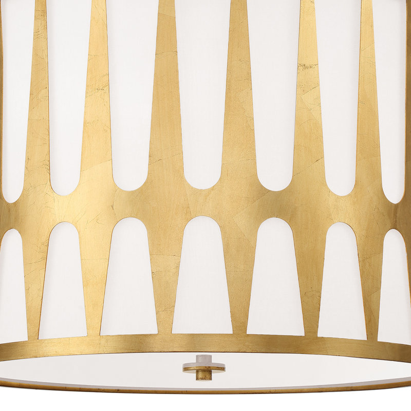Luminaire suspendu cylindrique 5 lumières Athziri, Or, 24"